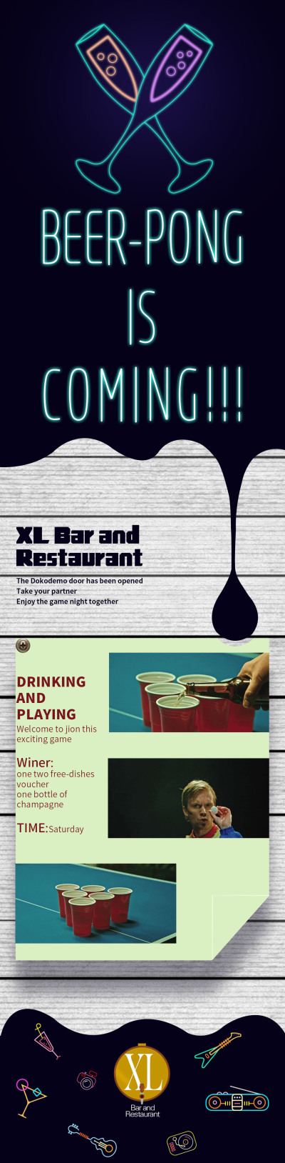 XL酒吧移动端海报设计